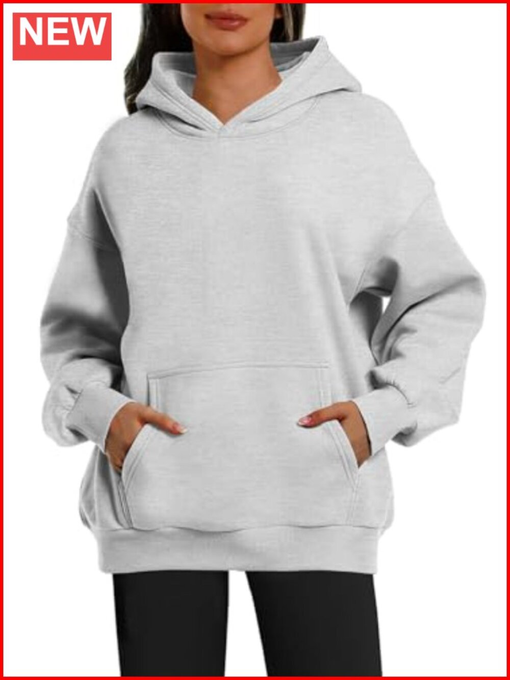 Oversized Hoodie 50% Polyester 50% Cotton Long Sleeve Pullover Womens